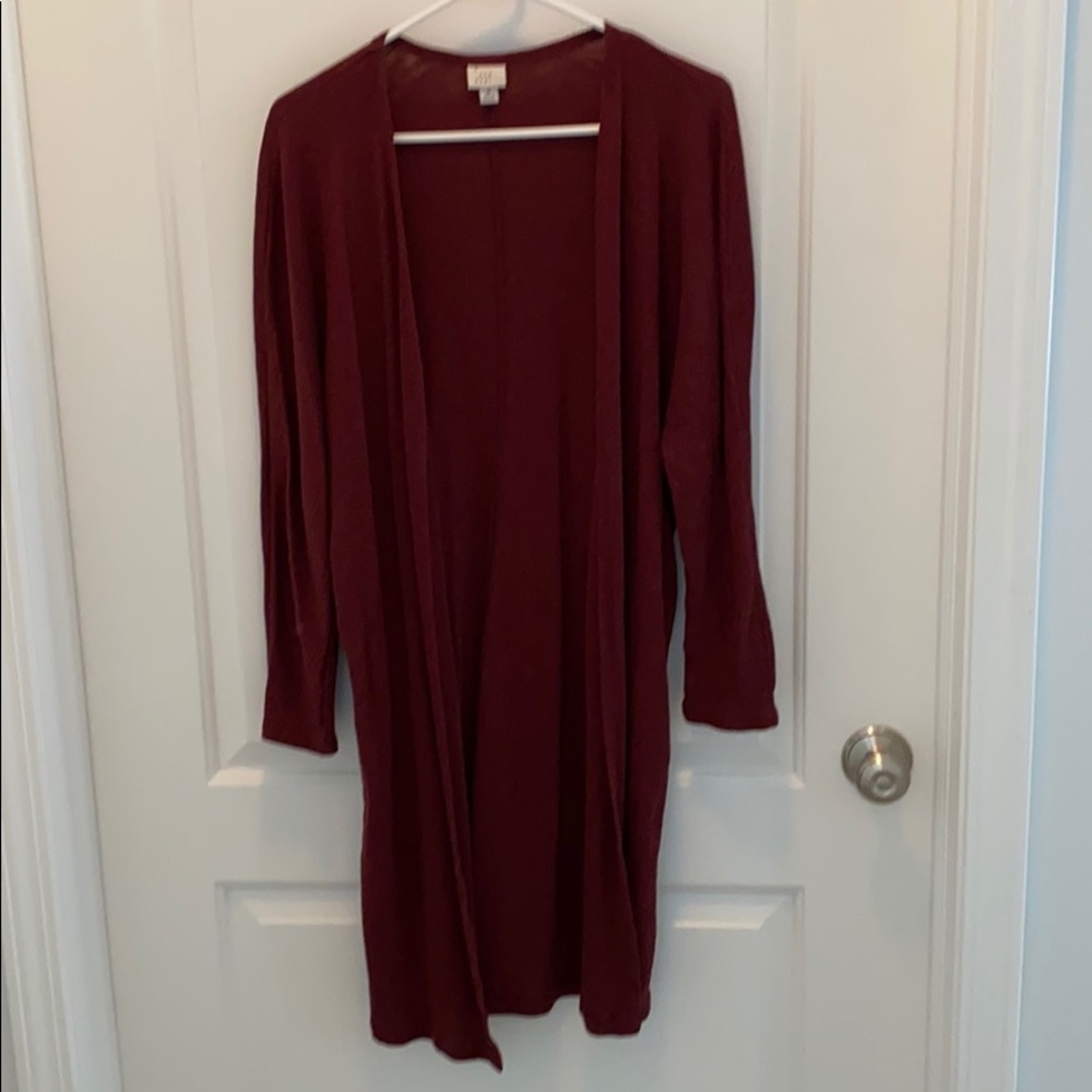Women’s long open front cardigan